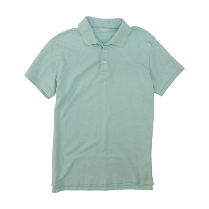 Blue Solid Short Sleeve Polo
