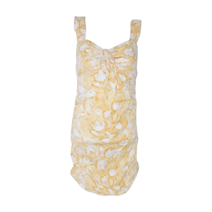 Yellow Print Mini Dress