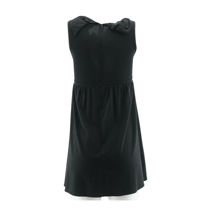 Black Solid Midi Dress