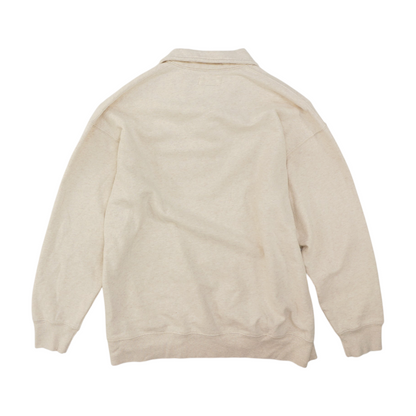 Beige Solid Sweatshirt Pullover