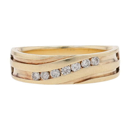1/4 Ct 10K Gold Channel Set Round Diamond Band