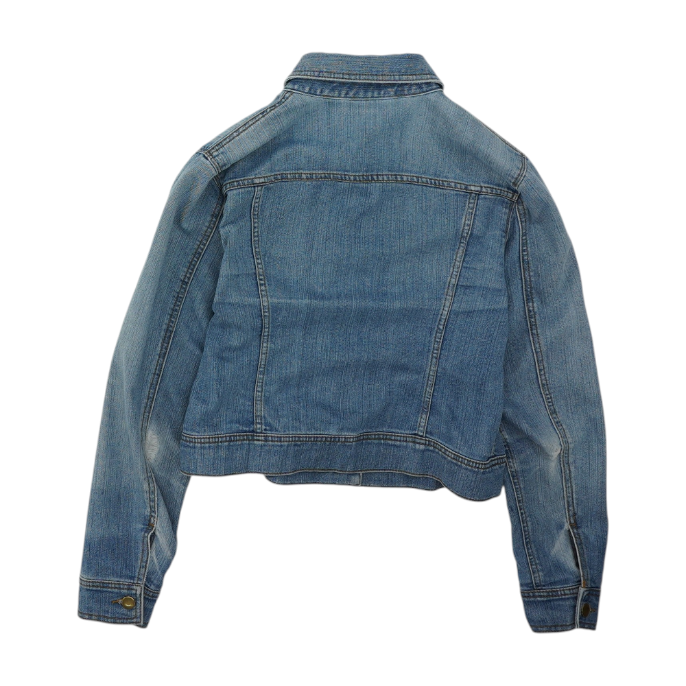Blue Solid Denim Jacket