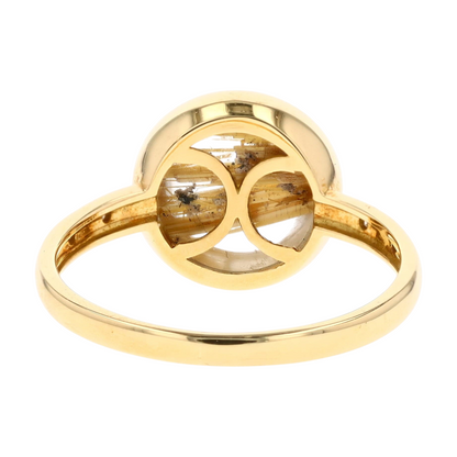 18K Yellow Gold Rutile Quartz Statement Ring