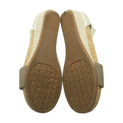 Beige Wedged Sandals