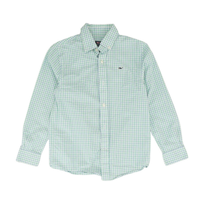 White Check Long Sleeve Button Down