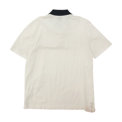White Solid Short Sleeve Polo
