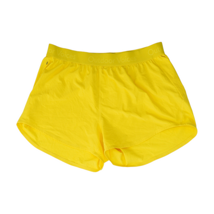 Yellow Solid Active Shorts