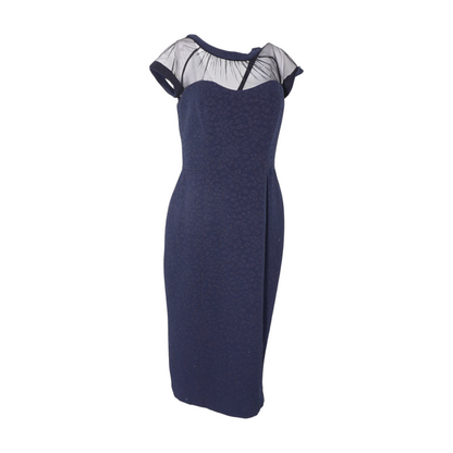 Navy Floral Midi Dress
