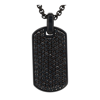 3 9/10 ctw Titanium Pendant Necklace