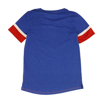 Blue Graphic V Neck T-Shirt