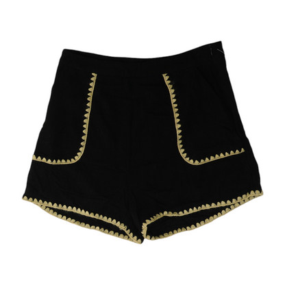 Black Solid Knit Shorts
