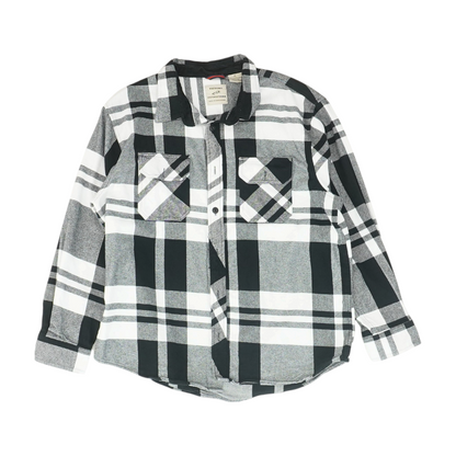 Black Plaid Flannel Button Down