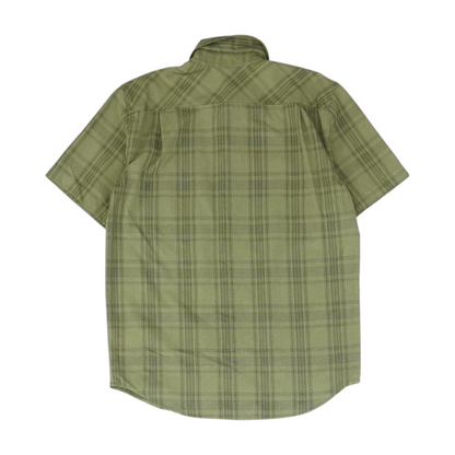 Green Plaid Short Sleeve Button Down