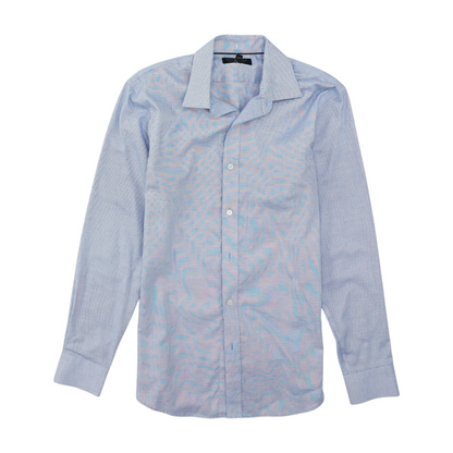 Blue Solid Long Sleeve Button Down