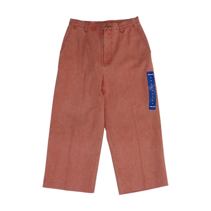 Red Solid Chino Capris