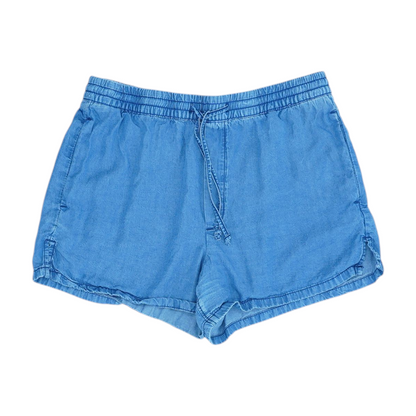 Blue Solid Denim Shorts