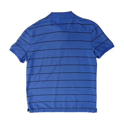 Blue Striped Short Sleeve Polo