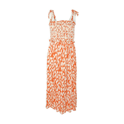 Orange Graphic Midi Dress