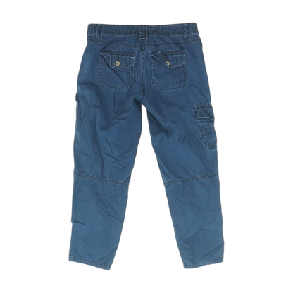 Blue Solid 5-Pocket Capris