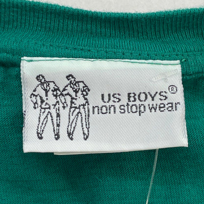 Vintage 1991 Green Solid V Neck T-Shirt