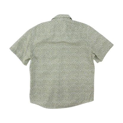 Green Floral Short Sleeve Button Down