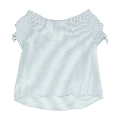 Blue Maternity Striped Blouse