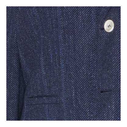 Navy Solid Wool-Silk Sport Coat