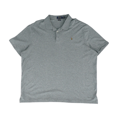 Gray Solid Short Sleeve Polo