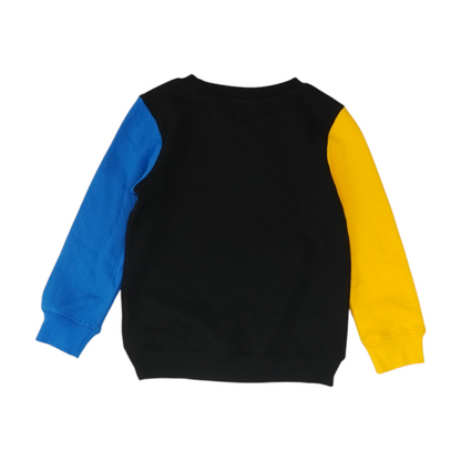 Black Color Block Sweatshirt Pullover