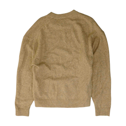 Beige Solid Pullover Sweater