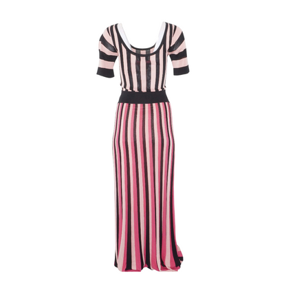 Pink Striped Maxi Dress