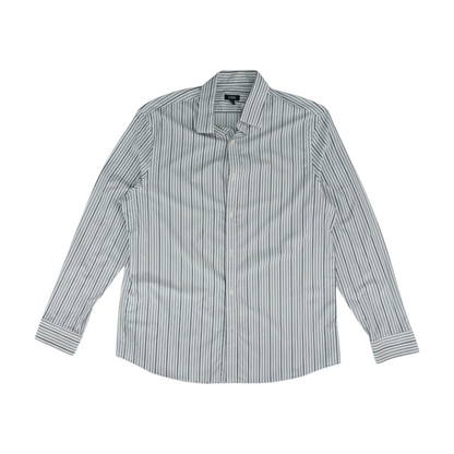 White Striped Long Sleeve Button Down