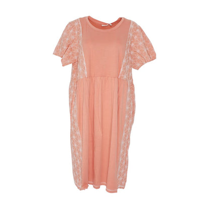 Coral Petite Embroidery Detail Midi Dress