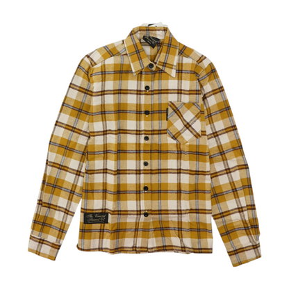 Gold Plaid Flannel Button Down