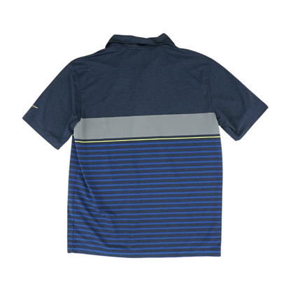 Blue Striped Short Sleeve Polo