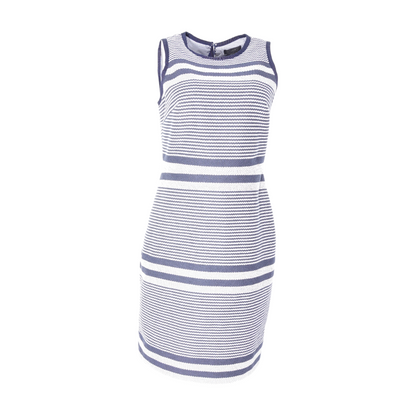 Navy Striped Midi Dress