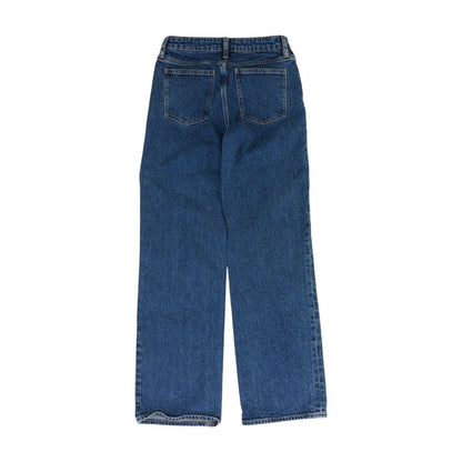 Blue Mid Rise Wide Leg Jeans