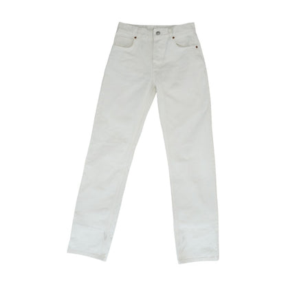 White High Rise Straight Leg Jeans