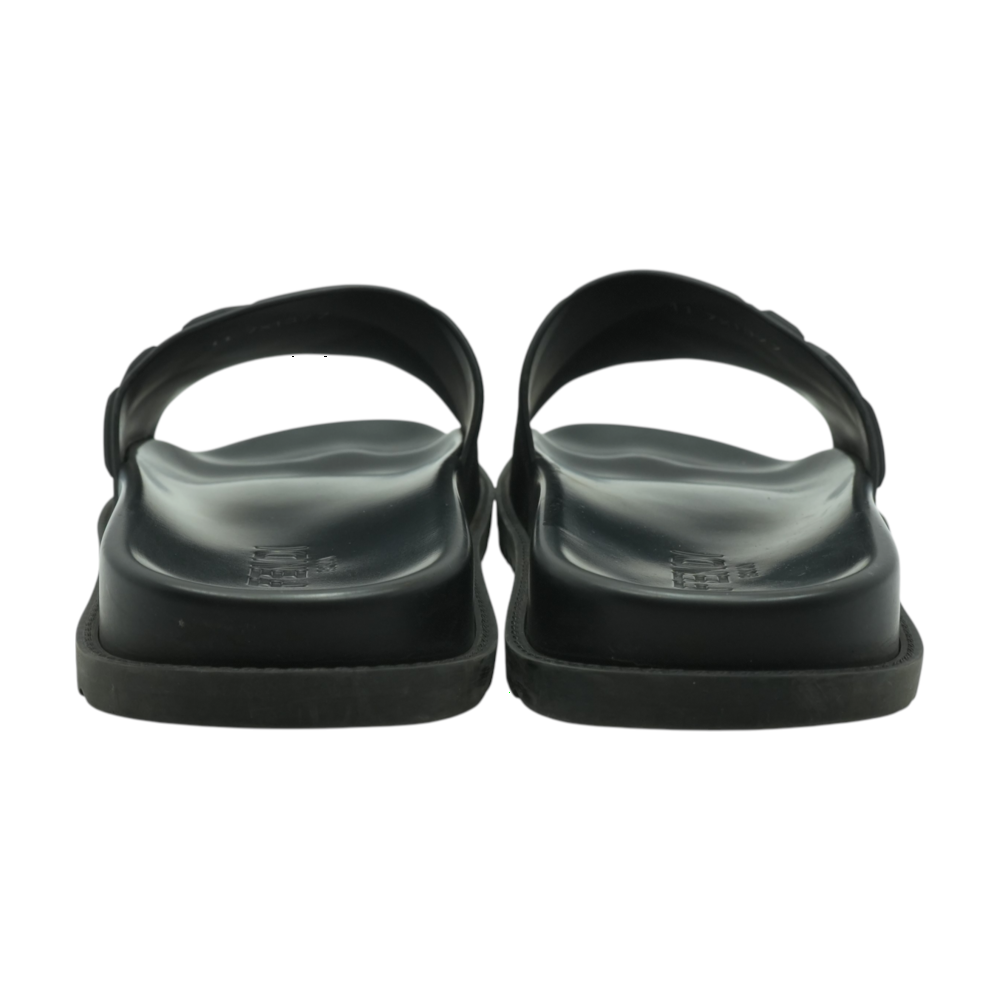 Fendi Black 7X1377 Rubber Slides – Image 2