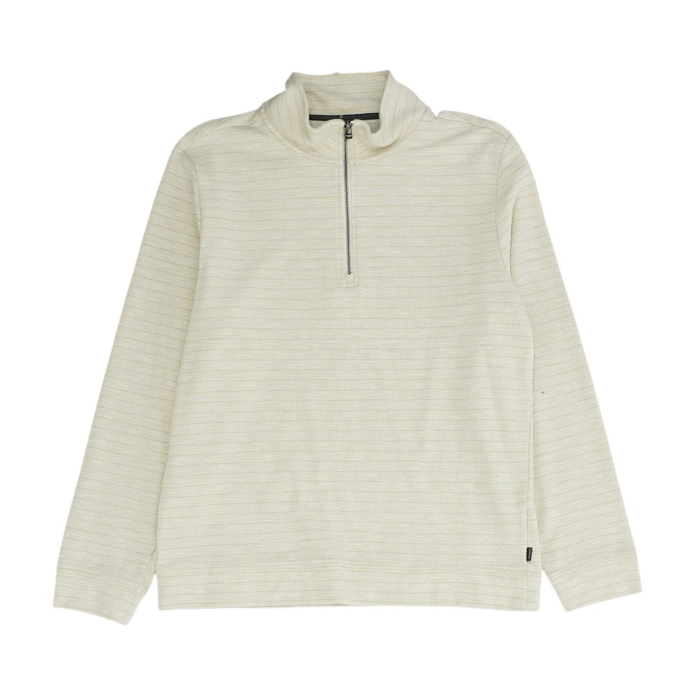 Dockers Beige Striped 1/4 Zip Pullover – Image 1