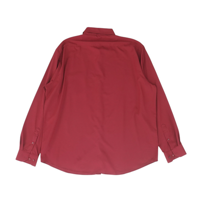 Red Solid Long Sleeve Button Down