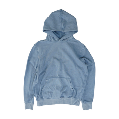 Blue Solid Hoodie Pullover