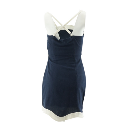 Navy Color Block Mini Dress