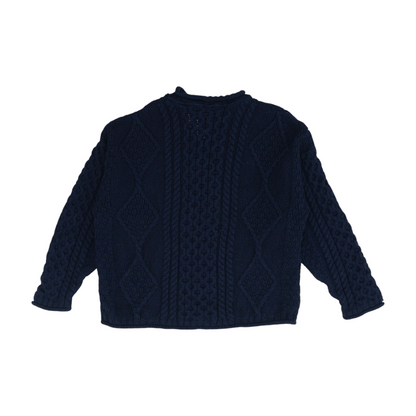 Navy Solid Pullover Sweater