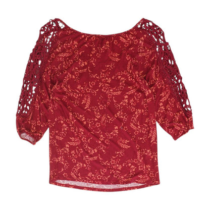 Burgundy Misc. 3/4 Sleeve Blouse