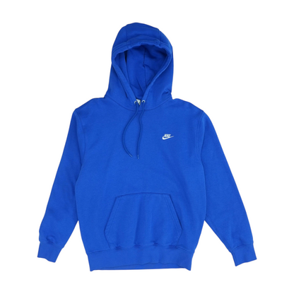 Blue Solid Hoodie Pullover