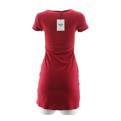 Red Solid Mini Dress