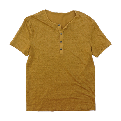 Tan Solid Henley T-Shirt