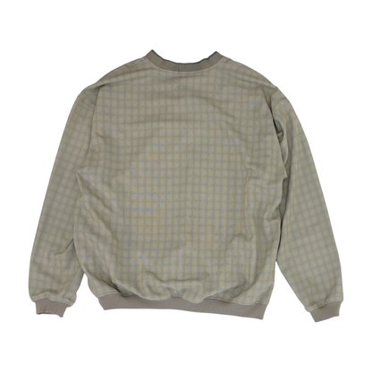 Beige Plaid Sweatshirt Pullover