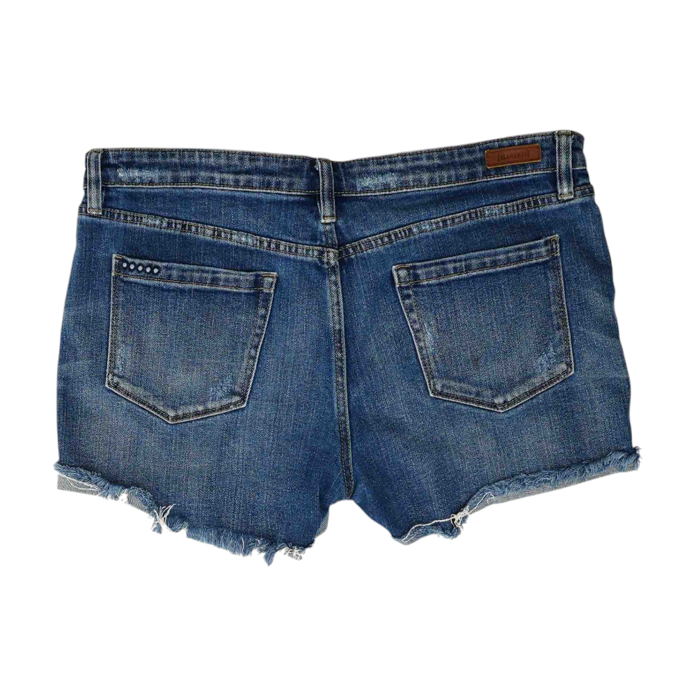 Blue Solid Denim Shorts